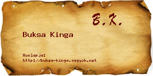 Buksa Kinga névjegykártya