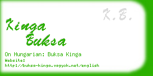 kinga buksa business card